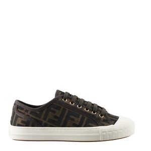Fendi Black and Brown Logo Sneakers
